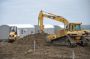 Contractors for Target Logistics have been busy trying to keep pace with heavy demand for worker housing. Here crews excavate an area for 
two-bedroom units in Williston. 
(Photos by Dee Goerge)