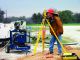 Sempco Surveying employee, Levon Lynch, surveys a well pad site in Texas using Trimble equipment.