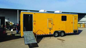 The outside of a Superior Comfort Cooling Trailer. DXP Enterprises in Texas has several trailers for its employees.
